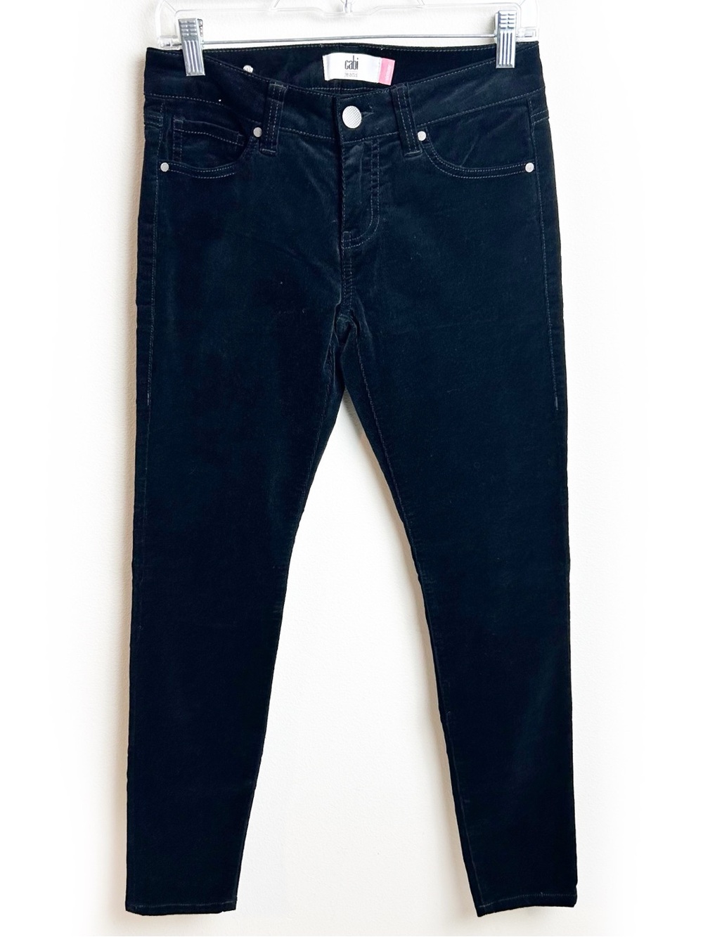 Skinny Leg Black Velvety Corduroy Pants | Cabi | 2